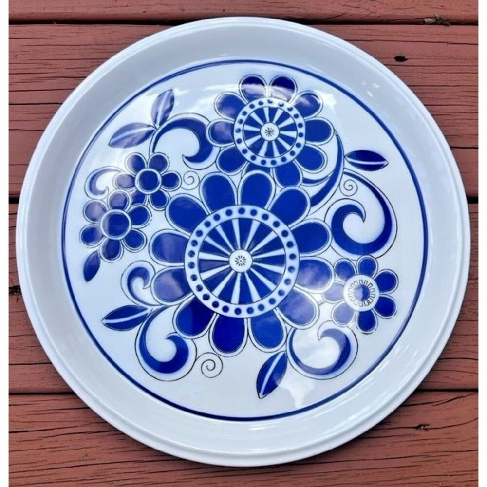 Mikasa Light 'N Lively  Blue Sea Isle Oven to Table 12.5" Chop Plate Platter